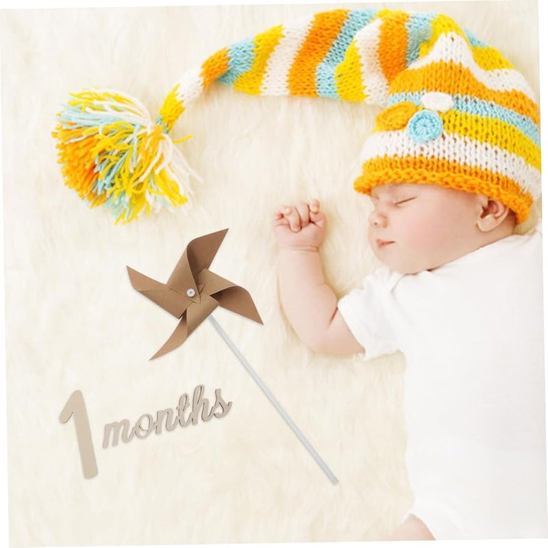 دعائم تصوير المواليد الجدد ديكور طاحونة هوائية لتذكار تصوير الشهر إعلان الميلاد - Image 2